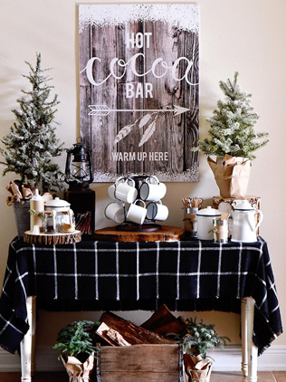 романтичная зимняя свадьба, какао-бар на свадьбе 