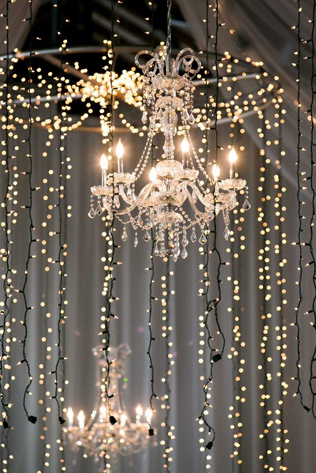 романтичная зимняя свадьба, светодиодные гирлянда в оформлении свадьбы 