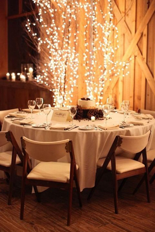 романтичная зимняя свадьба, светодиодные гирлянда в оформлении свадьбы 