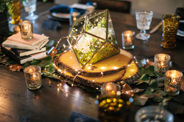 романтичная зимняя свадьба, освещение на зимней свадьбе 