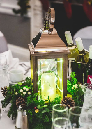 романтичная зимняя свадьба, освещение на зимней свадьбе 