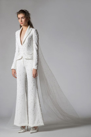 брючный костюм для невесты от Georges Hobeika 