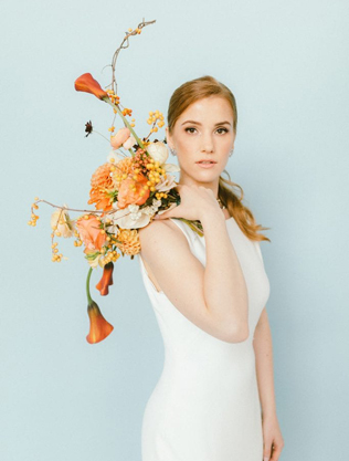 свадьба в стиле минимализм, букет невесты в стиле минимализм 