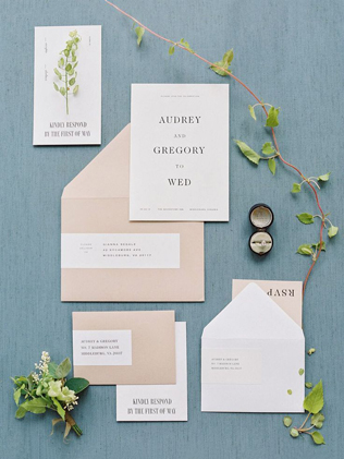  свадьба в стиле минимализм, приглашения в стиле минимализм