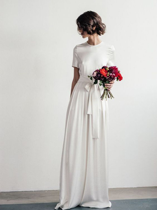 свадьба в стиле минимализм, свадебное платье в стиле минимализм 