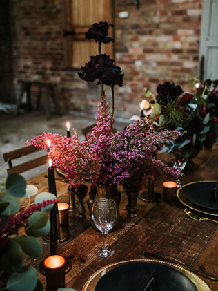 свадьба в стиле лофт, декор гостевых столов в стиле лофт 