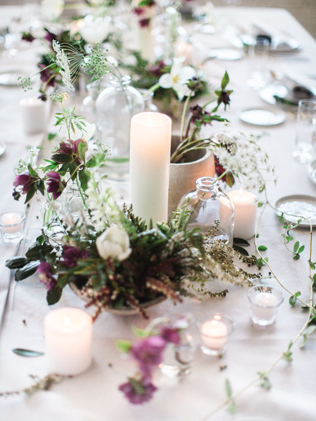 свадьба в стиле лофт, декор гостевых столов в стиле лофт