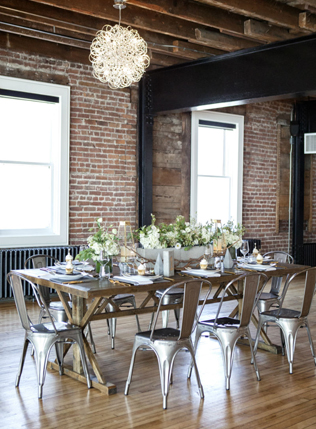 свадьба в стиле лофт, декор стола 