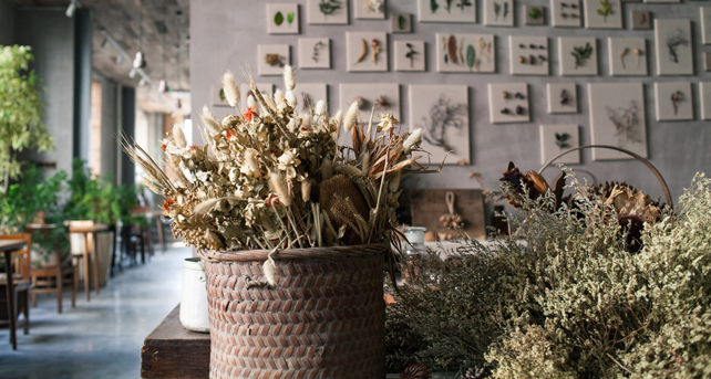 сухоцветы на свадьбе, декоративный букет с сухоцветами 