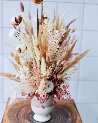 сухоцветы на свадьбе, декоративный букет с сухоцветами 