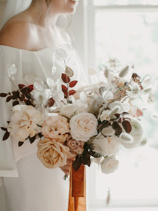 сухоцветы на свадьбе, лунария в декоре свадьбы 