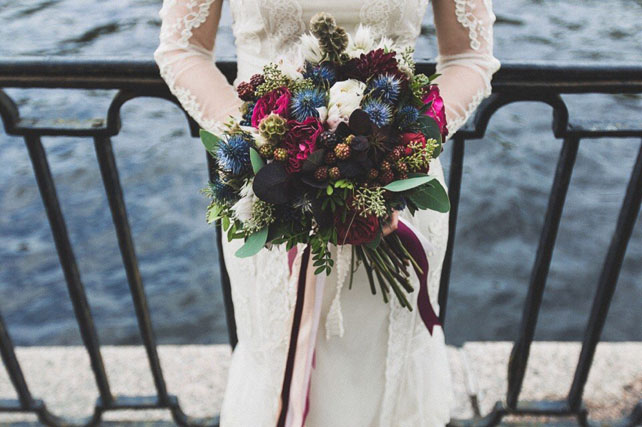 сухоцветы на свадьбе, эрингиум в декоре свадьбы 