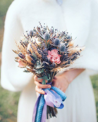 сухоцветы на свадьбе, букет невесты с сухоцветами 