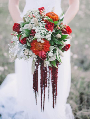 сухоцветы на свадьбе, амарант в декоре свадьбы 