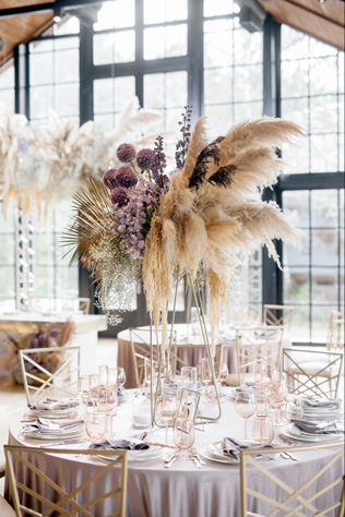 сухоцветы на свадьбе, пампасная трава в декоре свадьбы 