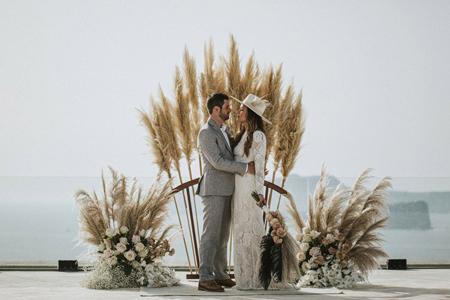 сухоцветы на свадьбе, пампасная трава в декоре свадьбы 