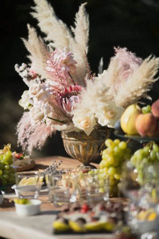 сухоцветы на свадьбе, пампасная трава в декоре свадьбы 