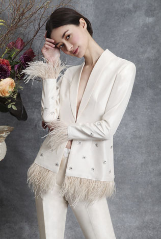 тренды свадебных платьев 2020, свадебный блейзер 