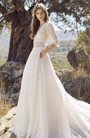 тренды свадебных платьев 2020, кружевное свадебное платье 