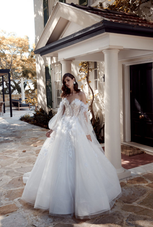 тренды свадебных платьев 2020, свадебное платье с пышными рукавами 