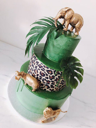 леопардовый принт на свадьбе, свадебный торт 