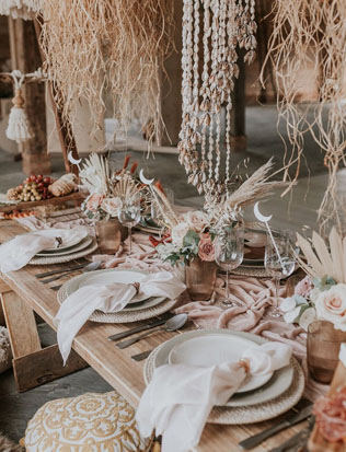 свадьба в стиле modern boho, декор в стиле moho 