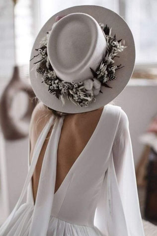 невеста в шляпе, свадебная шляпа-федора 