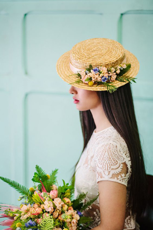 невеста в шляпе, свадебная шляпа-канотье 