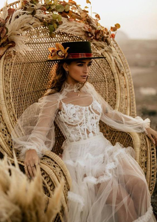 невеста в шляпе, свадебная шляпа-канотье 