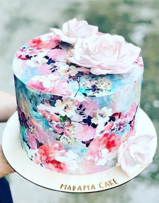 Торты с росписью по крему 