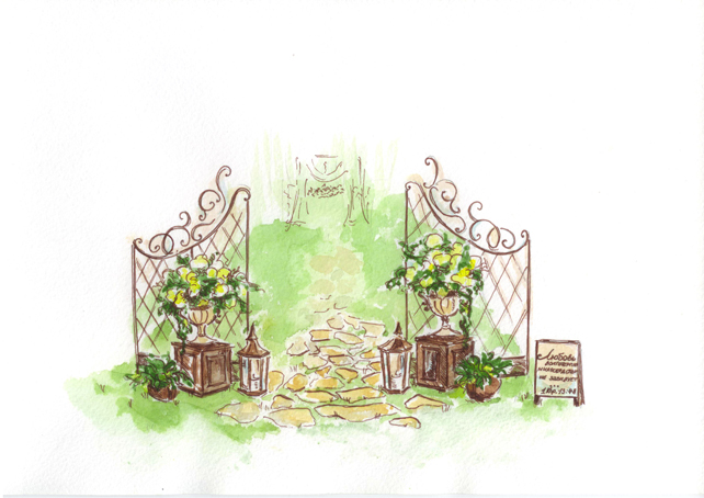 25 эскизов свадебных проектов и их реализация 