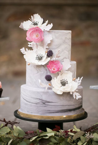30 «мраморных» свадебных тортов  