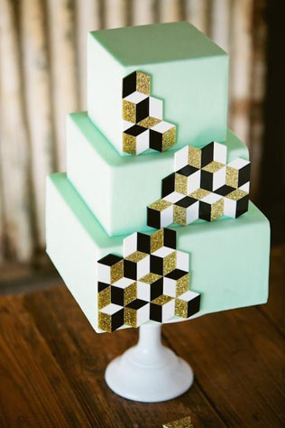 Сладкая геометрия: 36 квадратных свадебных тортов 