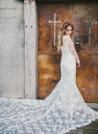 40 элегантных свадебных платьев со шлейфом 