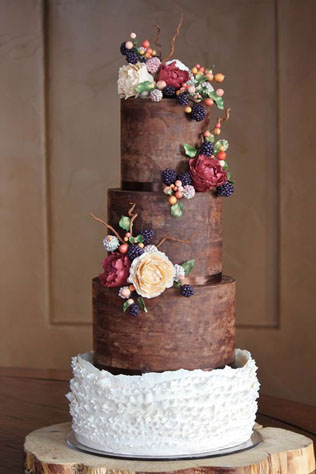 Для сладкоежек: 40 шоколадных свадебных тортов 