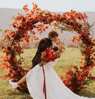 Осенний декор на свадьбу 