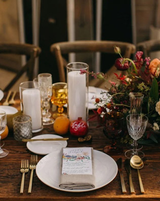 Осенний декор на свадьбу 