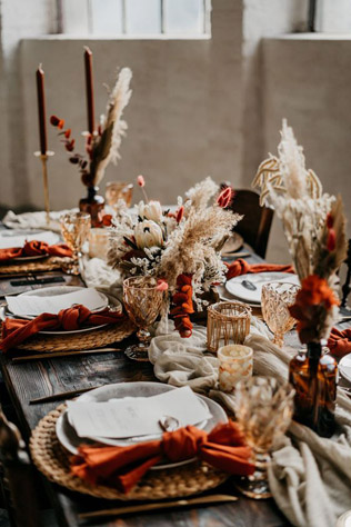 Осенний декор на свадьбу 