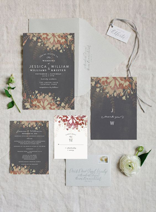 45 самых красивых приглашений для осенней свадьбы 
