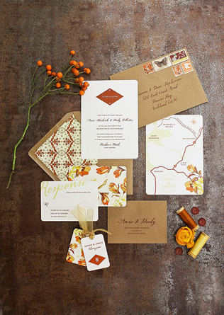 45 самых красивых приглашений для осенней свадьбы 
