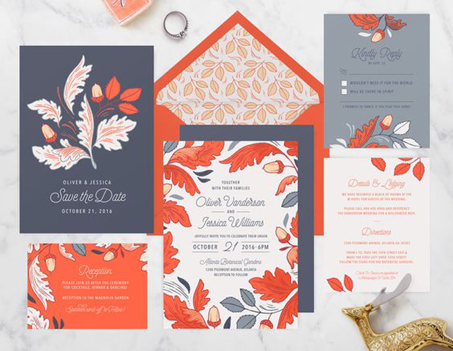45 самых красивых приглашений для осенней свадьбы 