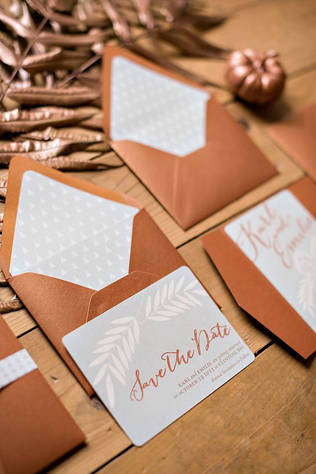 45 самых красивых приглашений для осенней свадьбы 