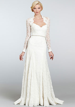 свадебное платье с длинными рукавами