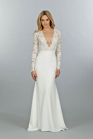 свадебное платье с длинными рукавами