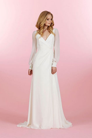 свадебное платье с длинными рукавами