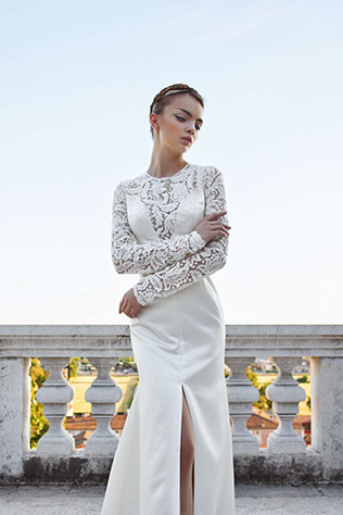 свадебное платье с длинными рукавами