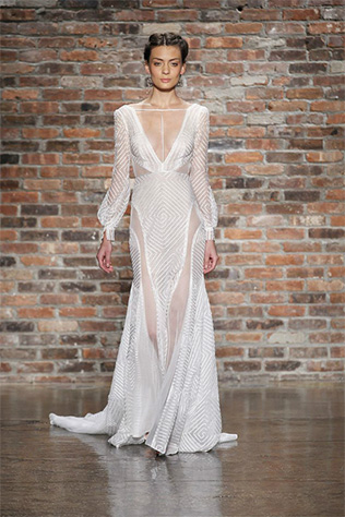 свадебное платье с длинными рукавами