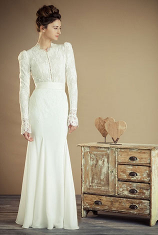 свадебное платье с длинными рукавами