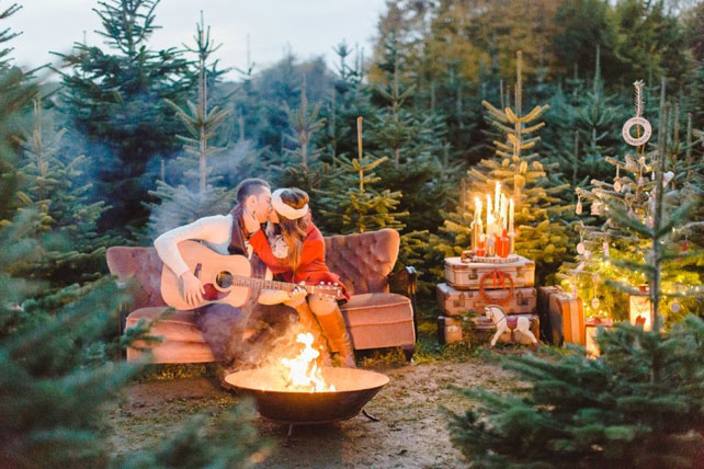 зимняя фотосессия лав стори, зимняя сказка