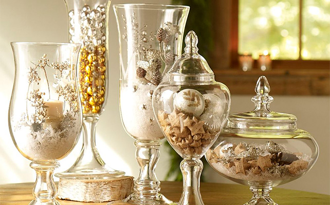 Стеклянные вазы для цветов и декора